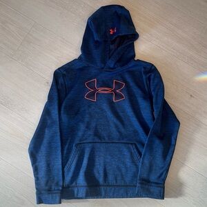 Blue Under Armour Hoodie with Orange Logo, Youth XL